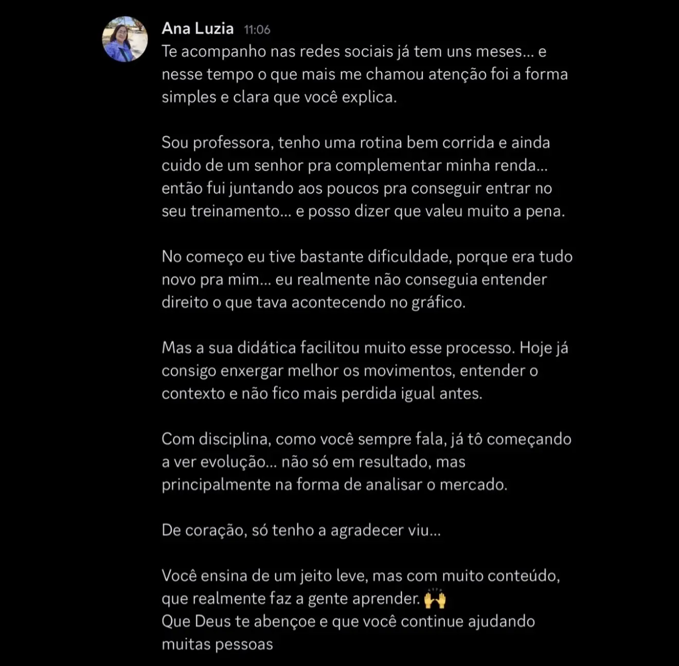 Feedback de Ana Luzia sobre a Mentoria Individual de Gean Patrick