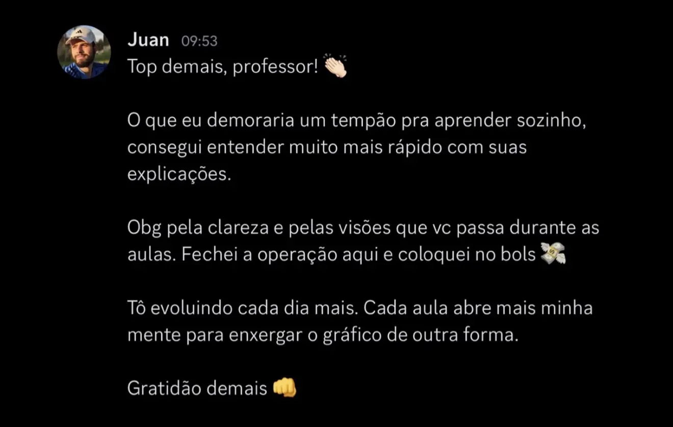 Feedback de Juan sobre a Mentoria Individual de Gean Patrick