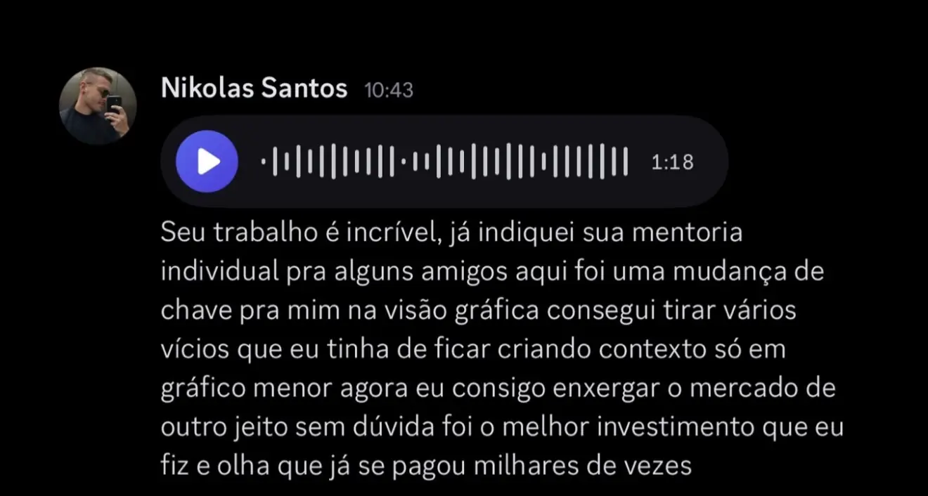 Feedback de Nikolas sobre a Mentoria Individual de Gean Patrick
