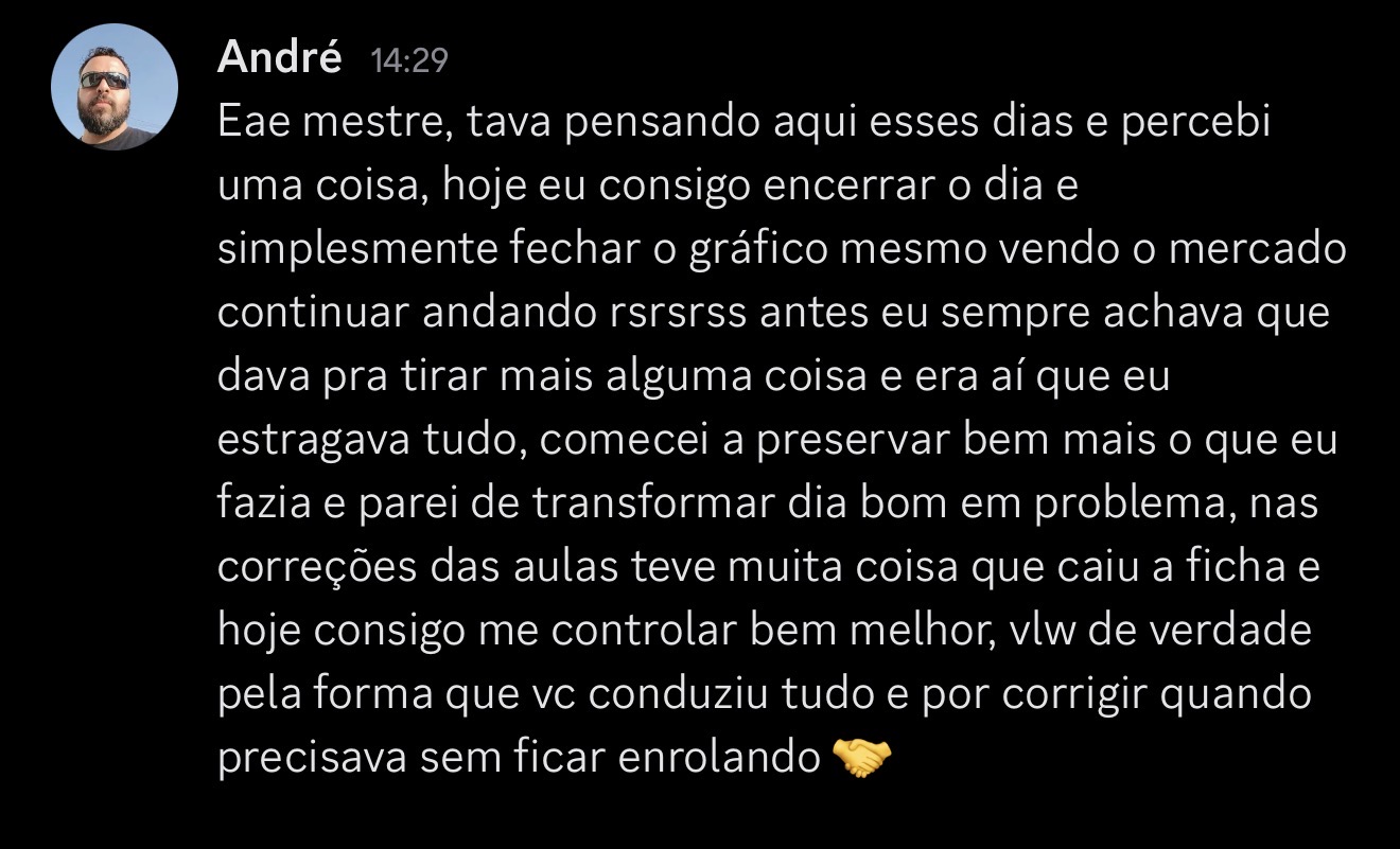 Feedback de André sobre a Mentoria Individual de Gean Patrick